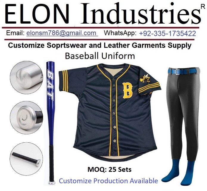 Baseball Sports Team Uniform – Quick-Dry Polyester, Comfortable and Durable