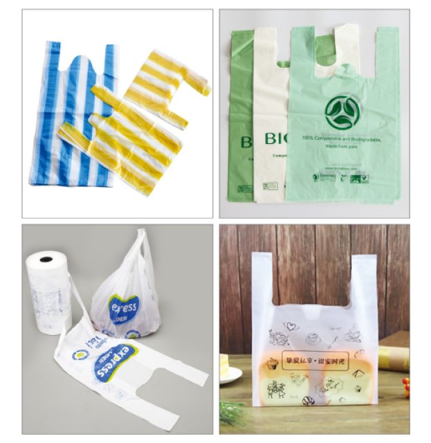 Eco-Friendly Disposable Plastic T-Shirt Bags for Grocery - Retail & Household Use