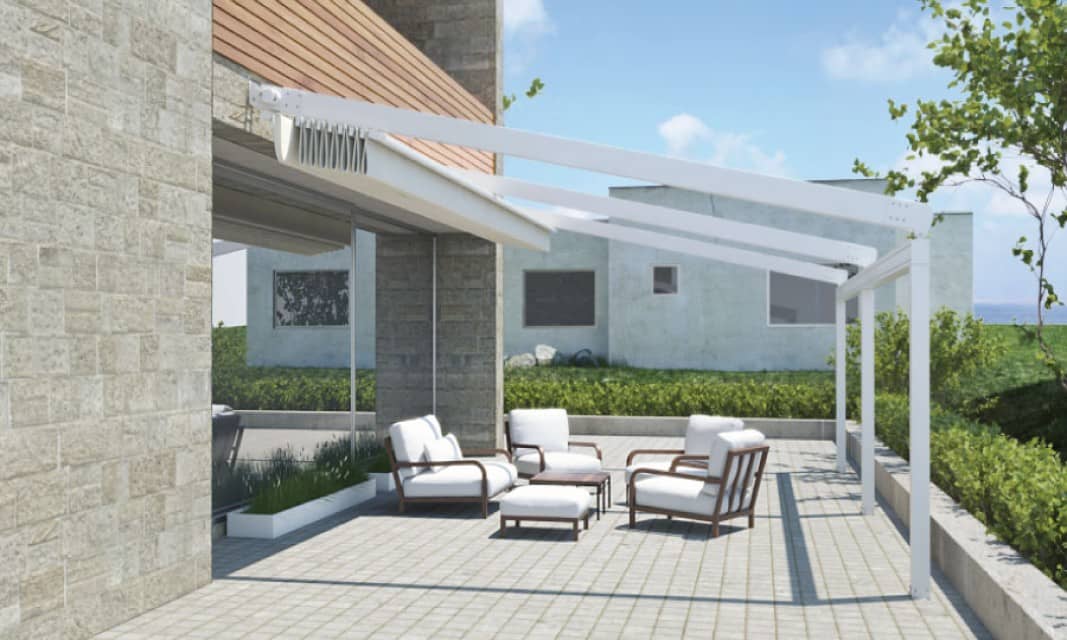 Patio Conservatory Awnings - Retractable Pergolas and Motorised Sunscreens for Outdoor Spaces