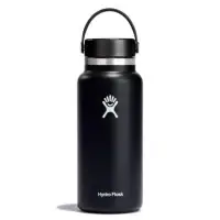 32 Oz Wide Flex Bottle with Flex Cap – Black, Insulated Water Bottle for Cold Drinks
