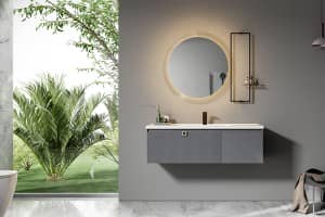 Hotel Modern Bathroom Cabinet Set with Smart LED Mirror - LED Mirrors and Ceramic Basins