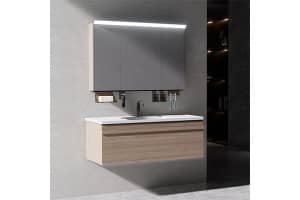 Wall Mounted Single Sink Basin Bathroom Cabinet with Mirror Storage - Wholesale Price