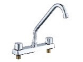 8-Inch Centerset Brass Kitchen Faucet with High-Arc Spout – YUH CHANG