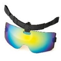 Clip Up Brown Mirror Sunglasses - UV Protection & Cap Clip-On Design