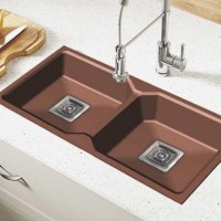 Double Bowl Quartz Kitchen Sink - Durable, Heat-Resistant with Shine Lock Technology