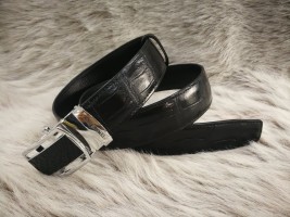 Genuine Belly Crocodile Leather Belt - Handmade Luxury for Men