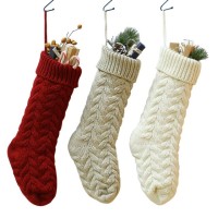 Handmade Woolen Knit Christmas Stockings – Large & Festive For Holiday Gifting And Décor