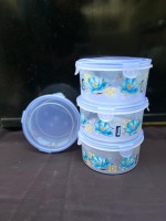 Plastic Round Airtight Container for Food Storage, Stackable, Microwave & Freezer Safe