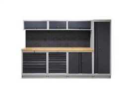 Tool Station with Wooden Worktop for Garage and Workshop Storage Solutions