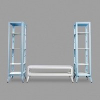 TV Bench and Shelves – Metal Frame, Open Storage, Wholesale from Taiwan