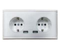 USB Charging Socket with AC Outlet and Dual USB Ports for Convenient Charging