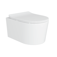 Wall Hung WC – True Rimless Toilet with Soft Close Seat Cover