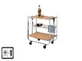 Wooden Two Tier Foldable Trolley with Wine Rack for Home Use