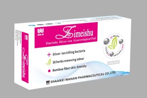 Zimeishu Silver-ion Gynecological Pad with Herbal Extracts for Women’s Care