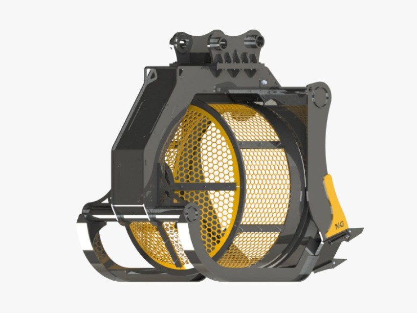 Excavator Rotary Screening Bucket with Rotating Drum for Fast Material Separation