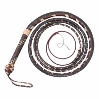 Premium Leather Whip for Equestrian, Stage, and Collectors