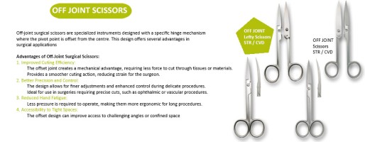 Off Joint Surgical Scissors for Precise Cuts, Reduced Fatigue & Improved Control