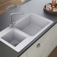 Double Bowl Quartz Kitchen Sink with Shine Lock Technology - Durable & Heat Resistant