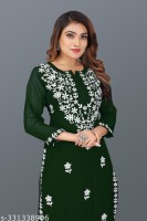 Women Kurti and Pant Set with Embroidery for Daily and Occasion Wear