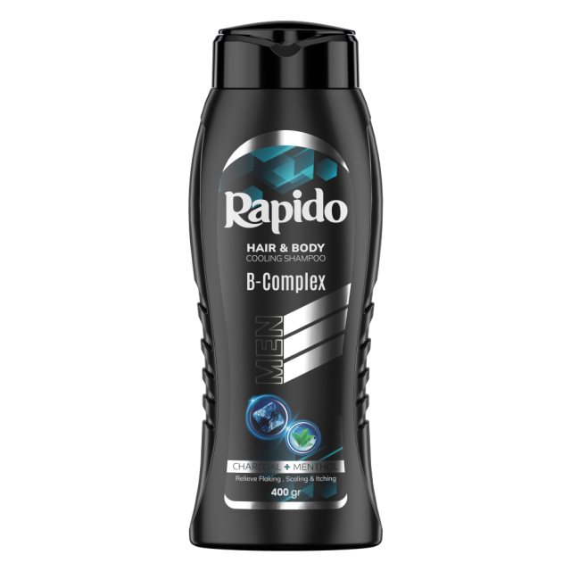 RAPIDO Hair and Body Cooling Shampoo for Men with B-Complex 12x400g