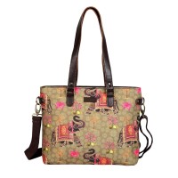 Fatfatiya Elephant Design Office Tote Bag for Women with Vegan Leather
