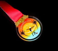 Round Crystal Glass UV Medal for Events with Custom UV Print