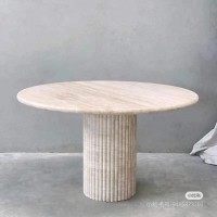 Natural Beige Travertine Marble Dining Table Wholesaler for Elegant Interiors