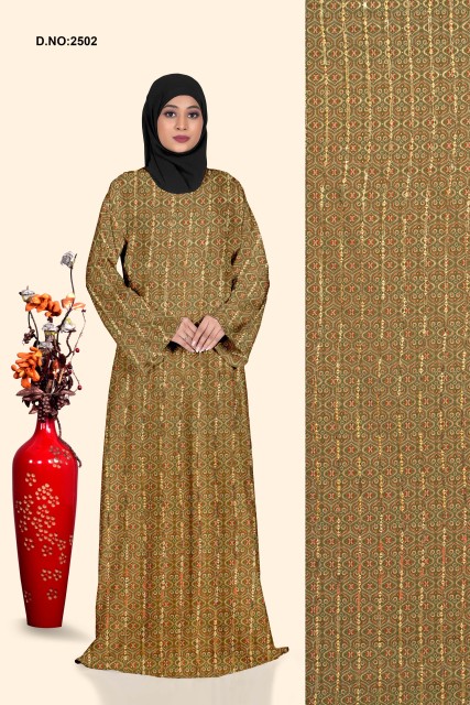 Aqua Geometric Printed Abaya for Women – Comfortable Modest Wear, Casual Style