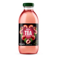 500ml Peach Juice Tea in Glass Bottle with Real Brewed Tea and Fruity Flavor