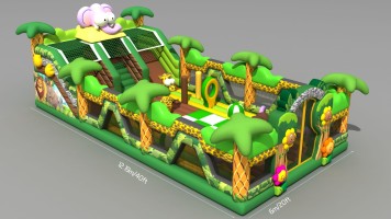 40ft Jungle Adventure Obstacle Course with Safari Design
