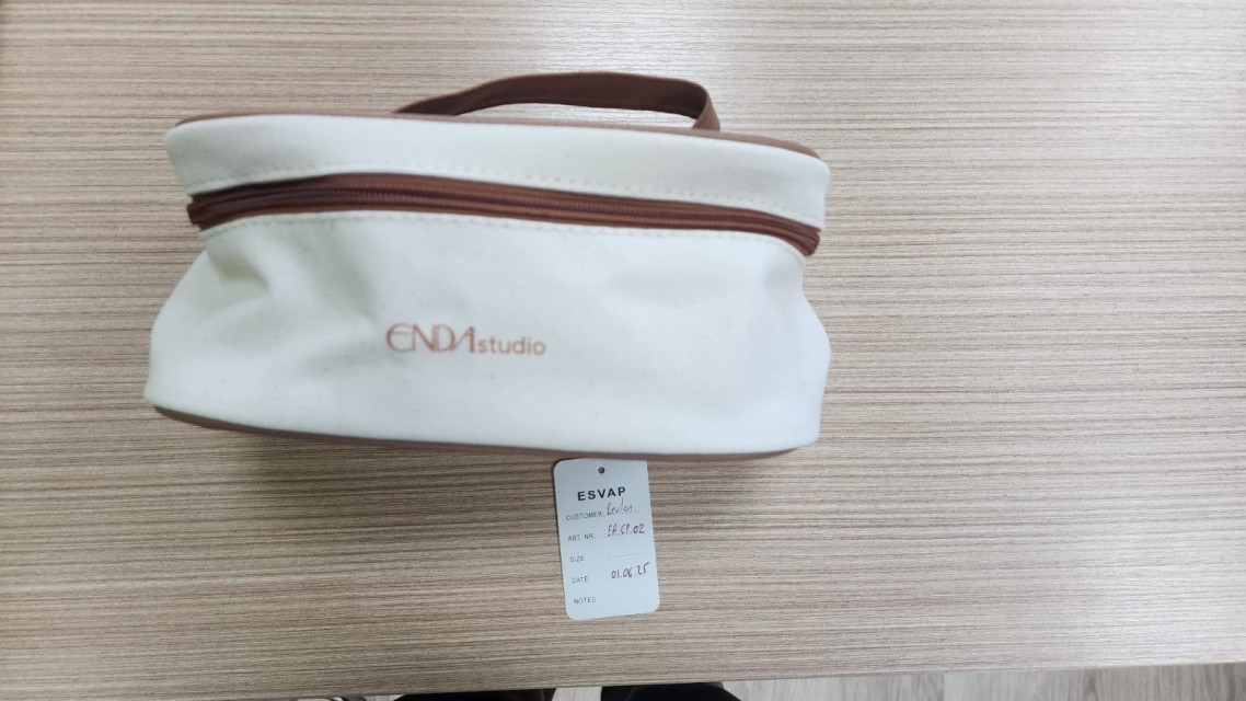 Enda Canvas Cosmetic Pouch with Vegan Trim for Travel and Daily Use