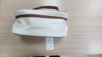 Enda Canvas Cosmetic Pouch with Vegan Trim for Travel and Daily Use