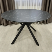 DIADEM Round HPL Dining Table with Metal Base for 6 Persons