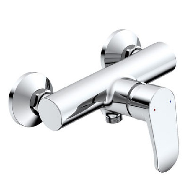 Modern Chrome Finish Single Handle Wall Mounted Shower Faucet