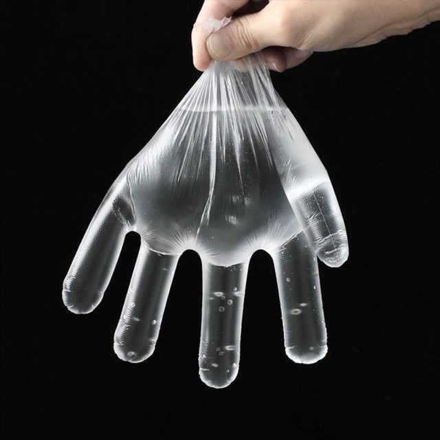 PE Transparent Sanitary Single Use Non-slip Gloves