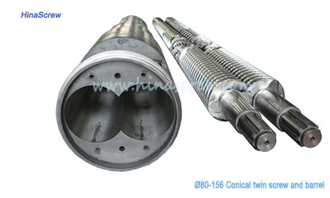 80/156 Conical Twin Screw Barrel for Plastic Extruders