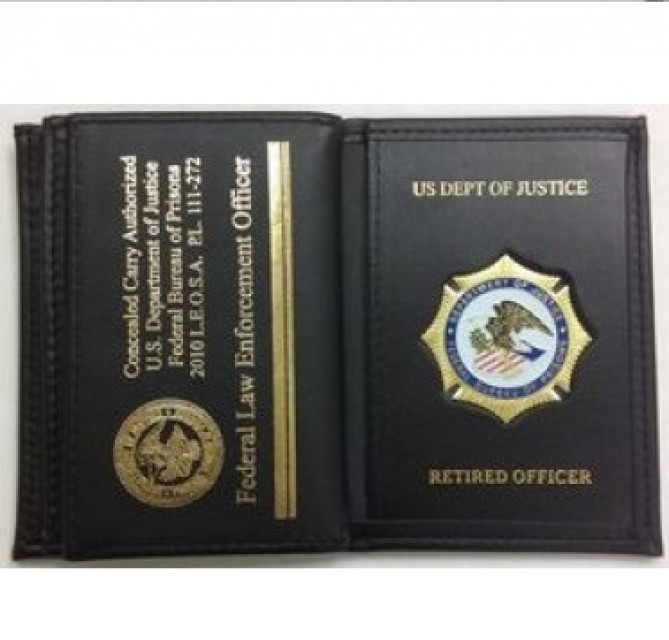 Leather Badge Holder Wallet, Badge Case, ID Card Holder, Police Wallet