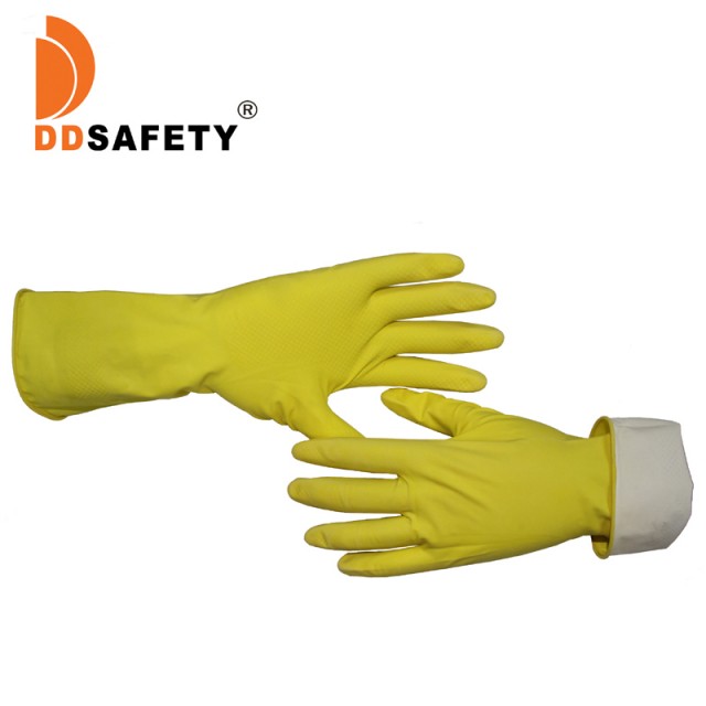 Premium Yellow Latex Cleaning Gloves for Efficient Kitchen and Cleaning Work