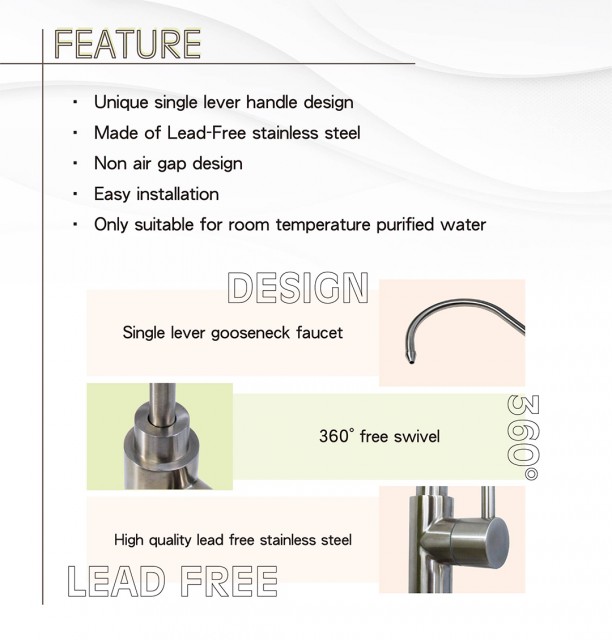 Green-Tak Stainless Steel RO Drinking Water Faucet