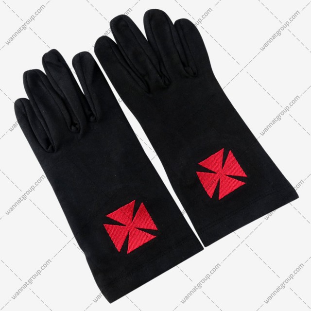 Masonic Knight Templar Red Cross Black Cotton Gloves