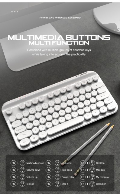 Compact 2.4G Wireless Keyboard for Effortless Computer Gaming and Typing