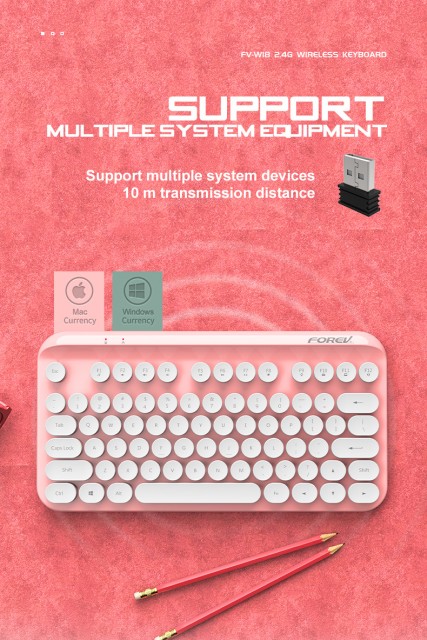 Compact 2.4G Wireless Keyboard for Effortless Computer Gaming and Typing