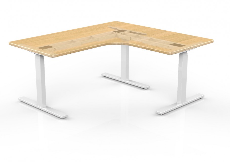 L Shaped Standing Desk Frame - Premium Quality and Adjustable Height for Office and Industrial Use