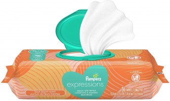 Pampers Expressisons Fresh Bloom Scented Wipes - Multi-Use, Hypoallergenic, and Gentle