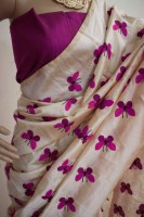 new designer zarna silk butterfly embroidered saree