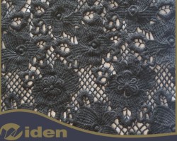 90CM Black Color 100% Cotton Quality Chemical Lace Fabric