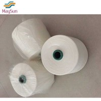 Spun polyester yarn for knitting and sewing