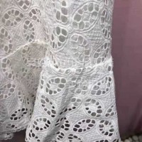 100% Cotton Fabric White Lace Embroidery - Eco Friendly, Bulk Price