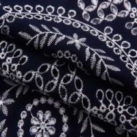 hollow out white cotton fabric embroidered lace