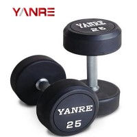 Round Head Rubber Coated Dumbbell Gym Weights Fitness Equipment Access